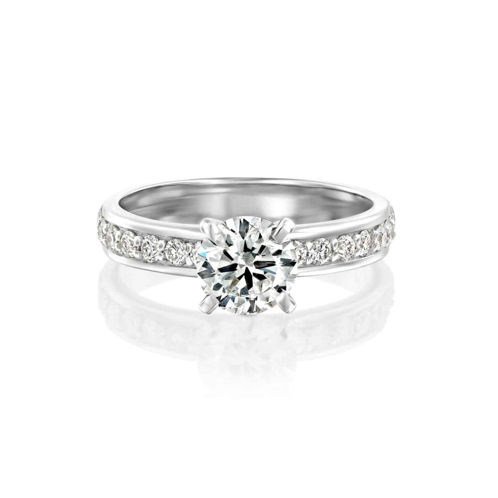 טבעת יהלומים "לורן" זהב לבן