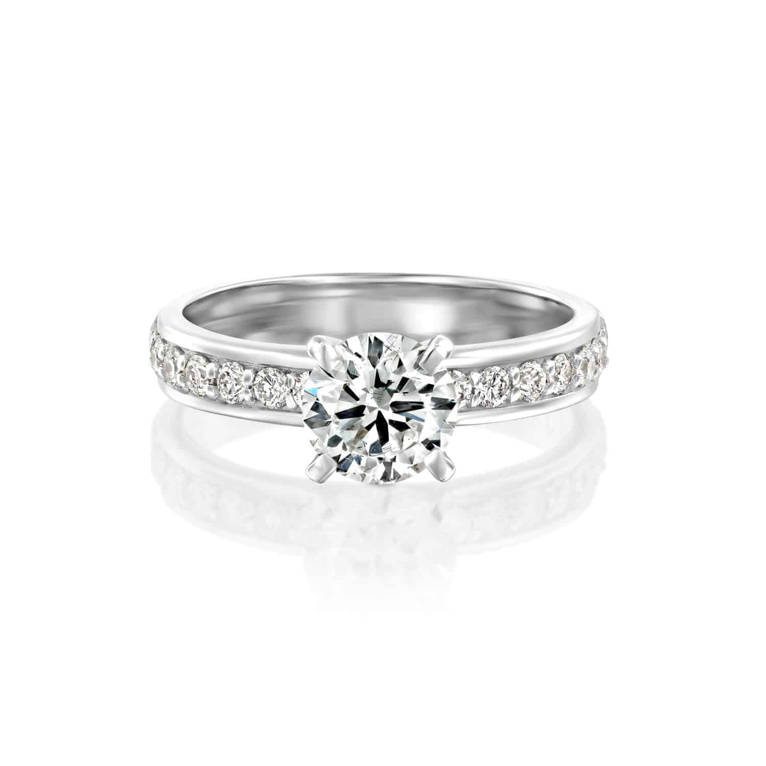 טבעת יהלומים "לורן" זהב לבן