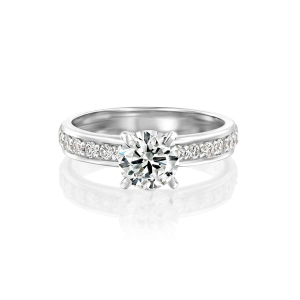 טבעת יהלומים "לורן" זהב לבן