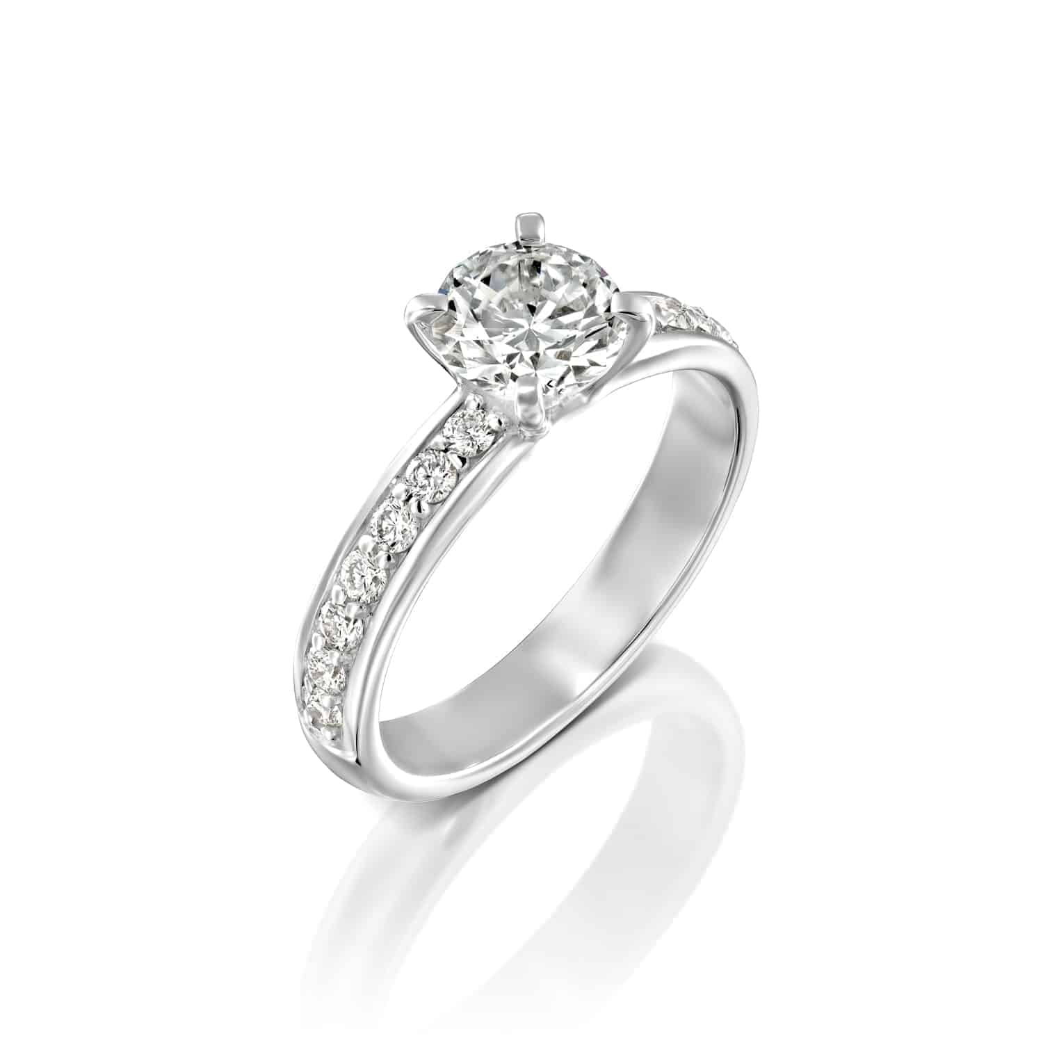 טבעת יהלומים "לורן" זהב לבן