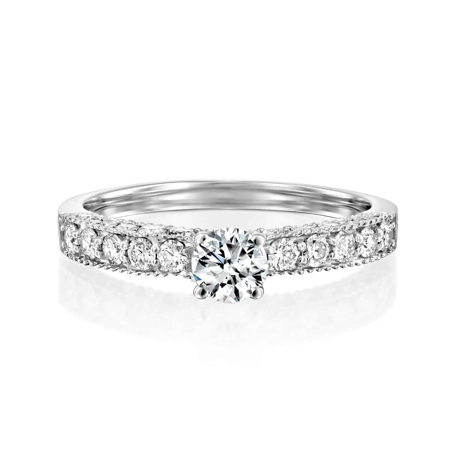 טבעת אירוסין "אוליביה'" זהב לבן