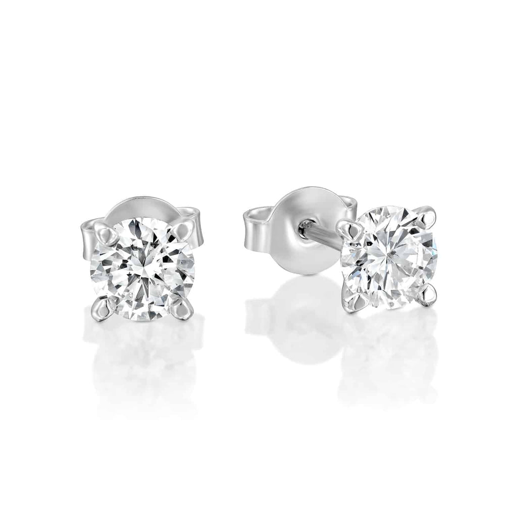 עגילי יהלום מעבדה 1.50 קראט סטאד צמודים לאוזן זהב לבן