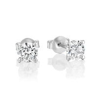 עגילי יהלום מעבדה 1.50 קראט סטאד צמודים לאוזן זהב לבן