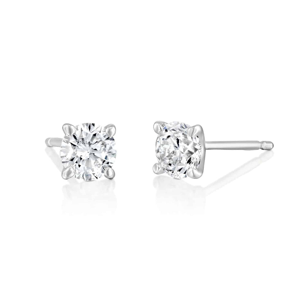 עגילי יהלום מעבדה 1.50 קראט סטאד צמודים לאוזן זהב לבן