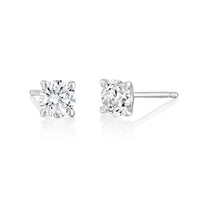 עגילי יהלום מעבדה 1.50 קראט סטאד צמודים לאוזן זהב לבן