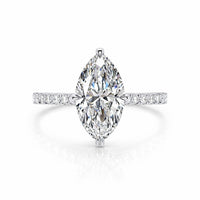 טבעת אירוסין יהלום מעבדה אריא מרקיזה בזהב לבן