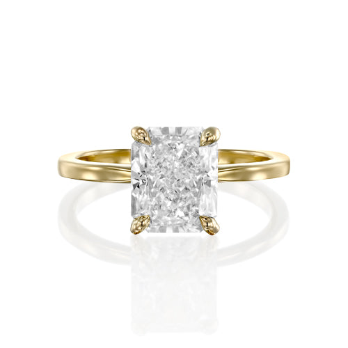 טבעת סוליטר דקה ועדינה המשובצת יהלום 5 קראט רדיאנט מהמם