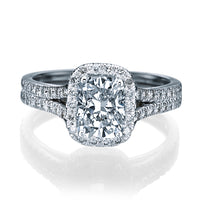 טבעת אירוסין פרנצסקה קושיין יהלום מעבדה בזהב לבן