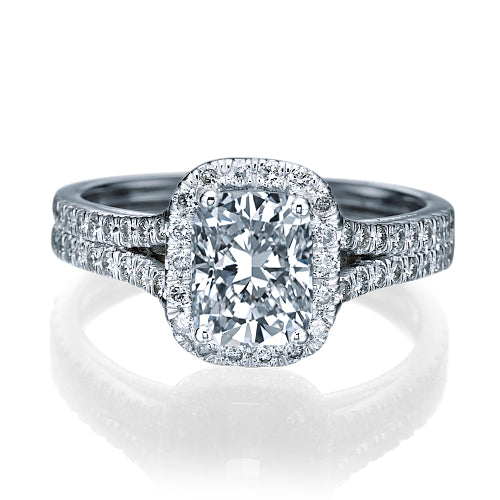 טבעת אירוסין פרנצסקה קושיין יהלום מעבדה בזהב לבן