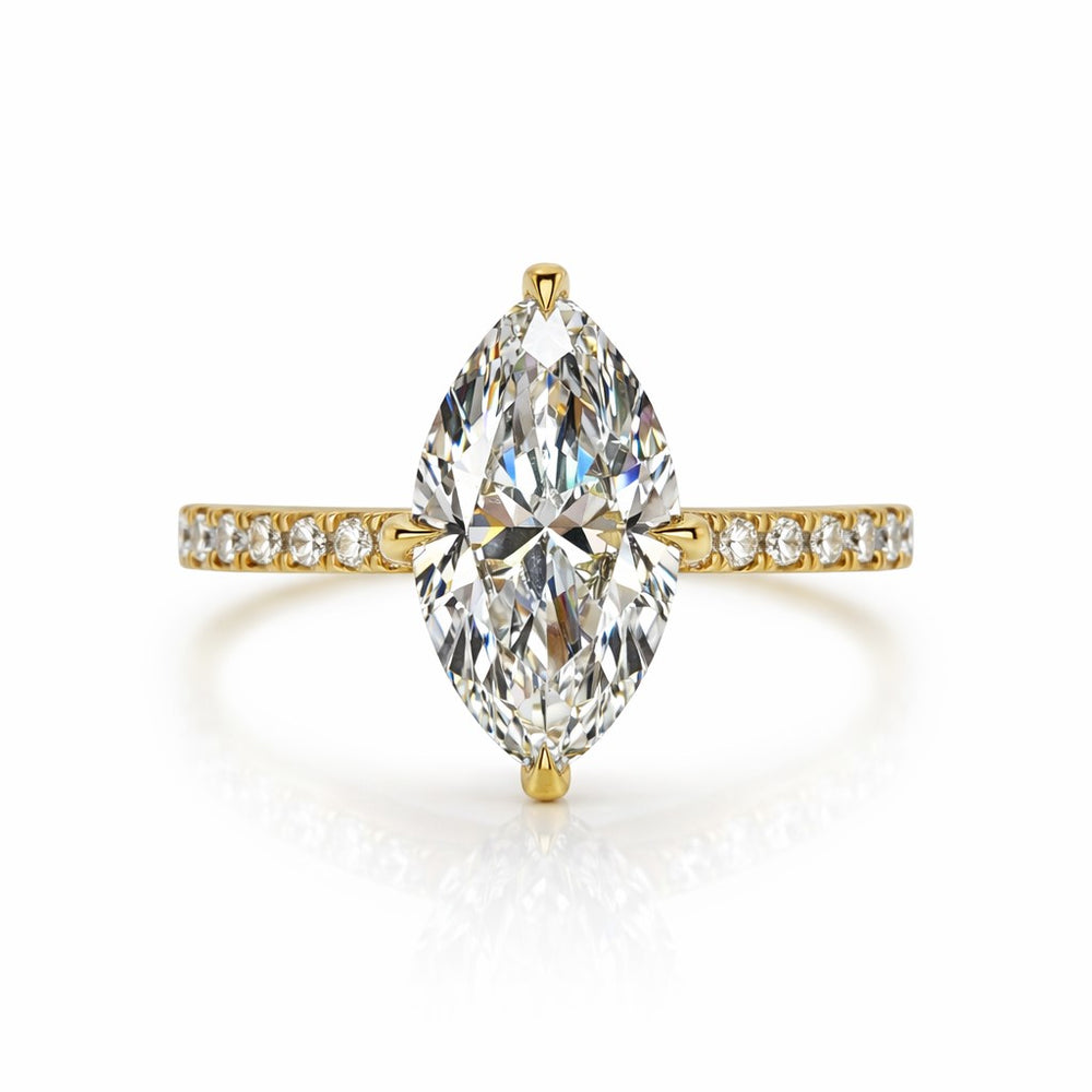 טבעת יהלום מרקיזה אריא בעיצוב קלאסי