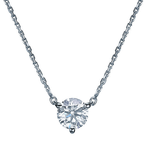 תליון יהלום מרחף משובץ חצי קראט בזהב לבן