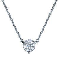 תליון יהלום מרחף משובץ חצי קראט בזהב לבן