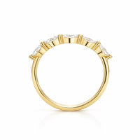 טבעת זהב צהוב שורת מרקיזות עם יהלומי מעבדה