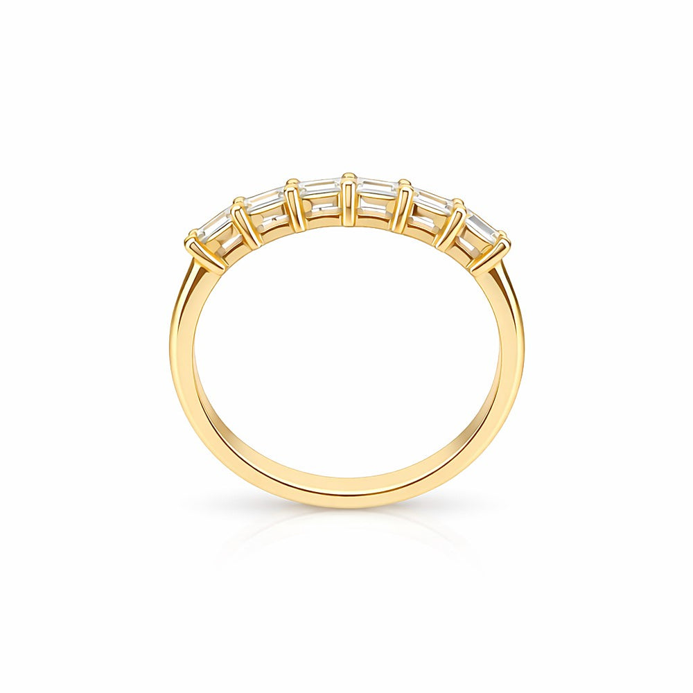 טבעת שורה 6 אמרלדים זהב צהוב