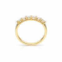 טבעת שורה 6 אמרלדים זהב צהוב