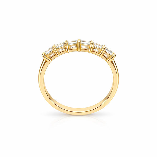 טבעת שורה 6 אמרלדים זהב צהוב