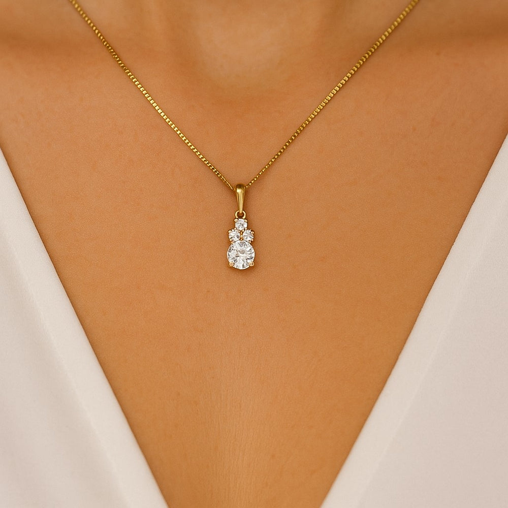 תליון יהלומים מעוצב זהב צהוב