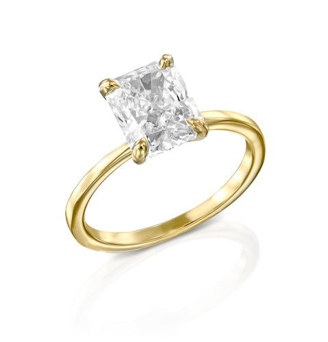 טבעת סוליטר דקה ועדינה המשובצת יהלום 5 קראט רדיאנט מהמם