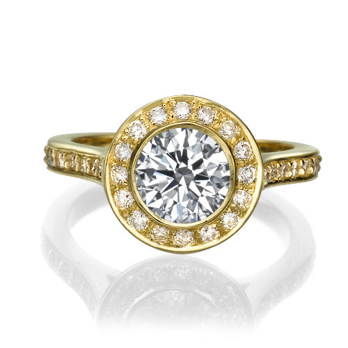 טבעת אירוסין ג'ולייטה היילו זהב צהוב