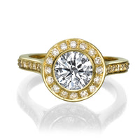 טבעת אירוסין ג'ולייטה היילו זהב צהוב