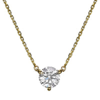 שרשרת יהלום עגול תלוי 3 שיניים משובץ יהלום 4 קראט