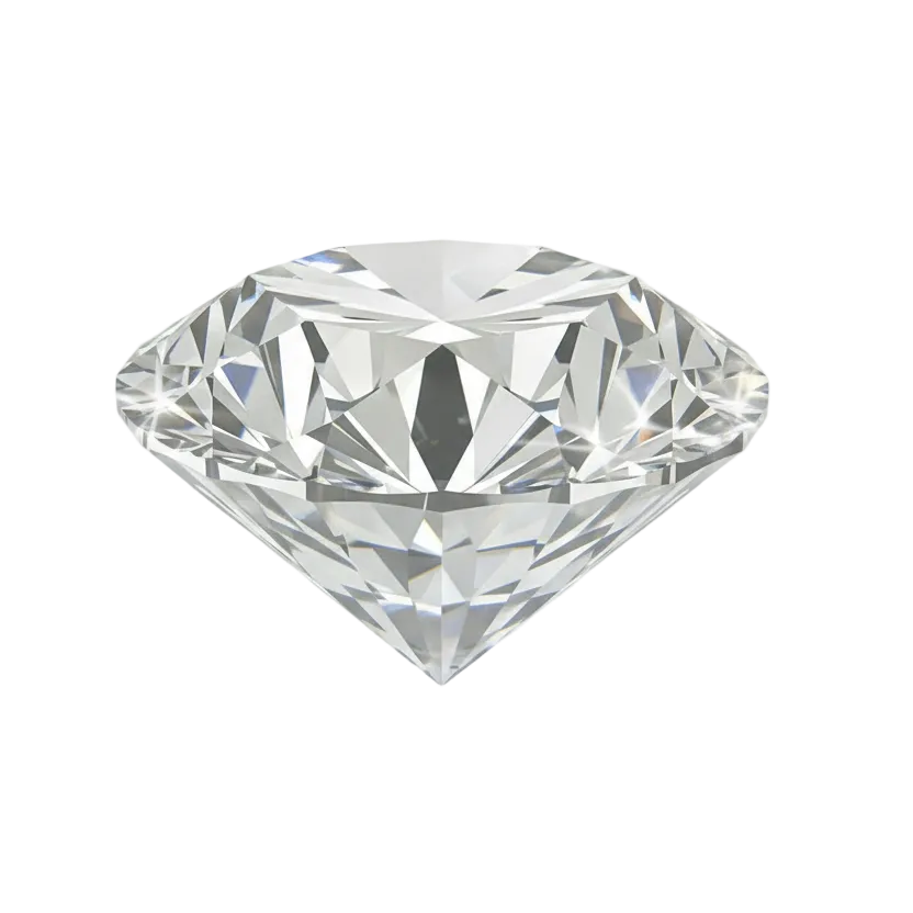 יהלום בצורת עיגול ב 3D על רקע שקוף