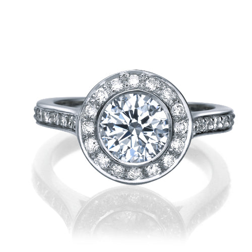 טבעת אירוסין ג'ולייטה היילו זהב לבן