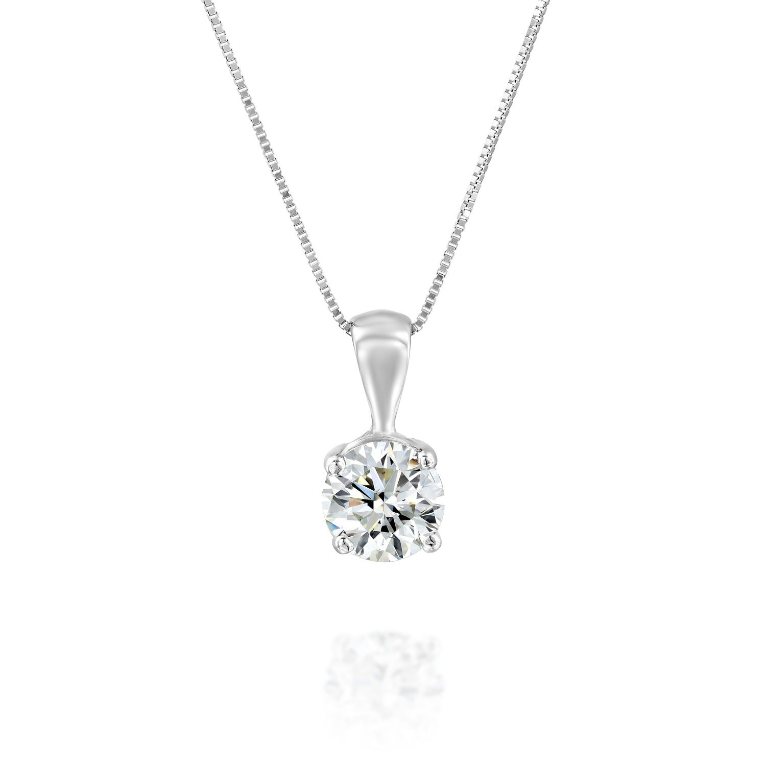 שרשרת קלאסית עם מתלה בודד סוליטר 3 קראט זהב לבן