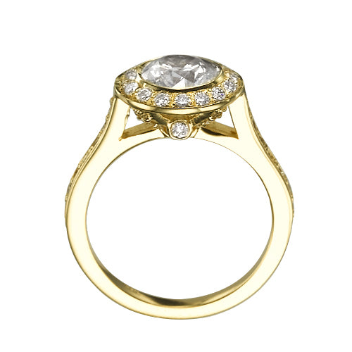 טבעת אירוסין ג'ולייטה היילו זהב צהוב