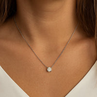 שרשרת יהלום מעבדה סוליטר קלאסית בזהב לבן