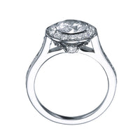 טבעת אירוסין ג'ולייטה היילו זהב לבן