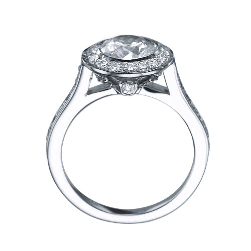 טבעת אירוסין ג'ולייטה היילו זהב לבן