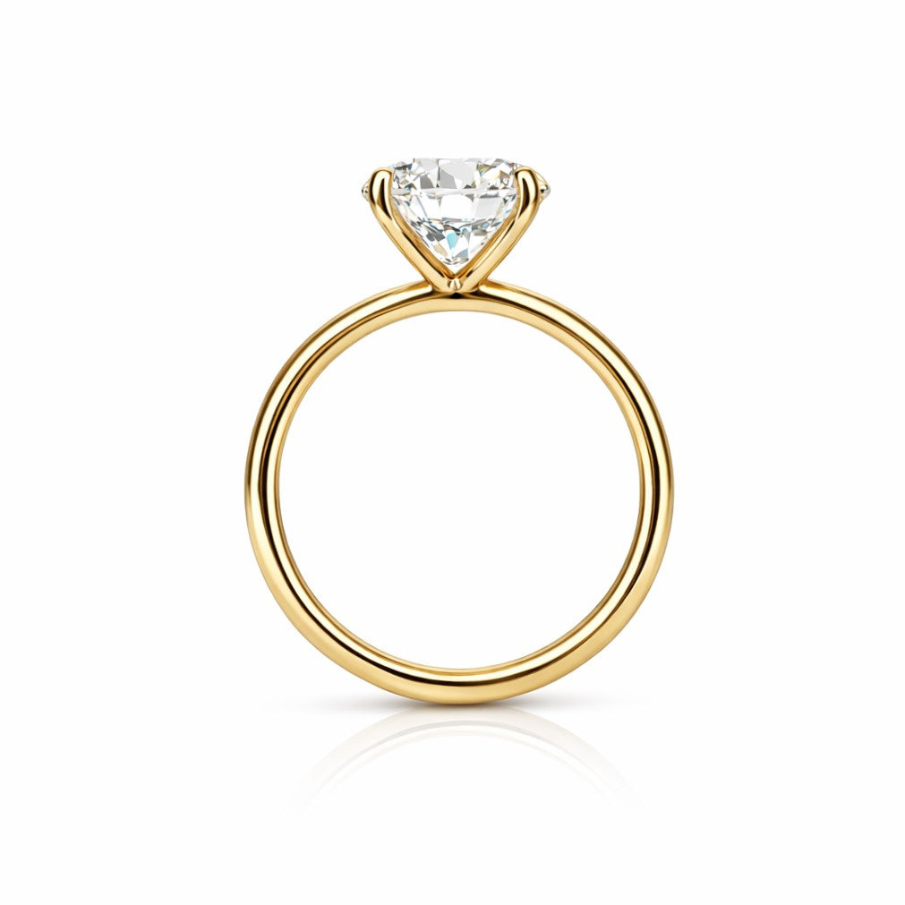 מריה טבעת אירוסין זהב צהוב עם יהלום מעבדה עגול