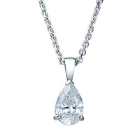 שרשרת יהלום מעבדה טיפה 0.75 קראט סוליטר על מתלה בודד זהב לבן