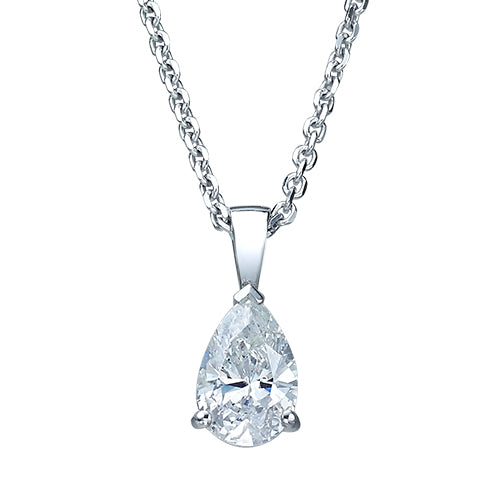 שרשרת יהלום מעבדה טיפה 0.75 קראט סוליטר על מתלה בודד זהב לבן