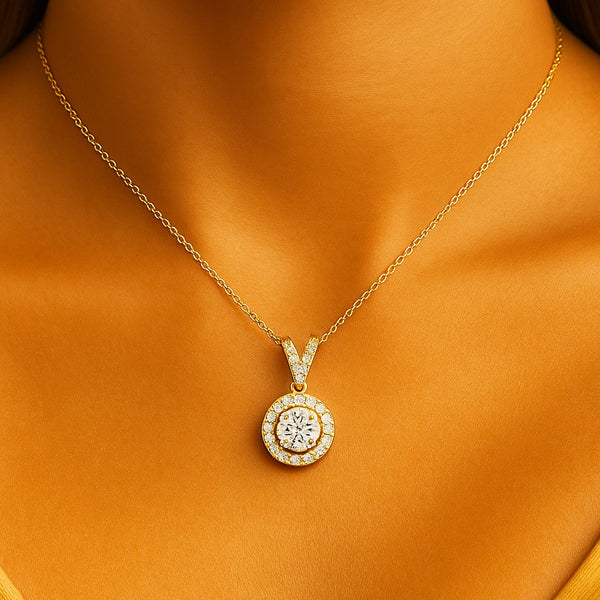 שרשרת יהלום בעיצוב קלאסי מזהב צהוב