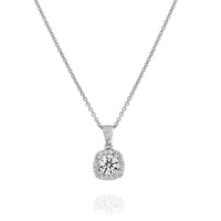 שרשרת זהב ויהלומים היילו מרובעת בשיבוץ יהלום עגול במרכז זהב לבן