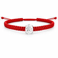 צמיד חוט אדום לנשים עם יהלום אובל