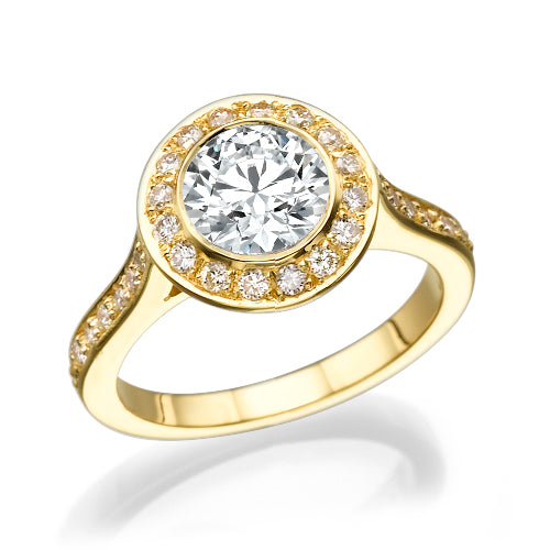 טבעת אירוסין ג'ולייטה היילו זהב צהוב