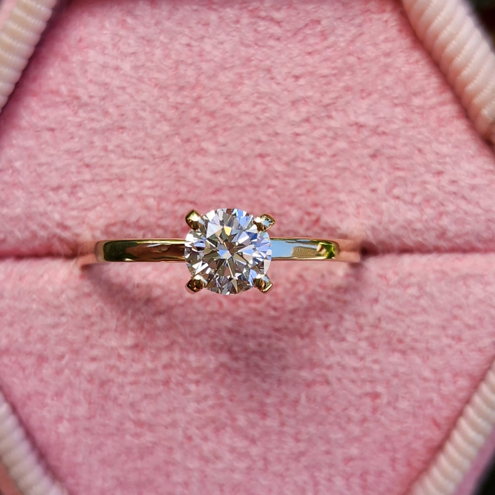 טבעת אירוסין "אנה" סוליטר זהב לבן