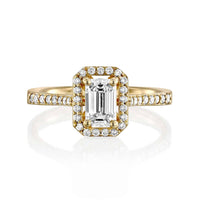 טבעת "אנסטסיה" יהלום אמרלד זהב צהוב