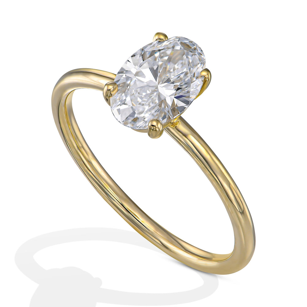 טבעת יהלום אובל "אריאנה" זהב צהוב