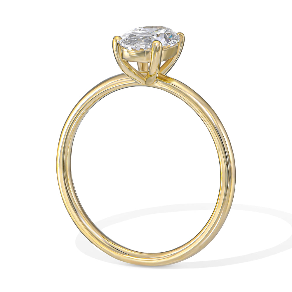 טבעת יהלום אובל "אריאנה" זהב צהוב