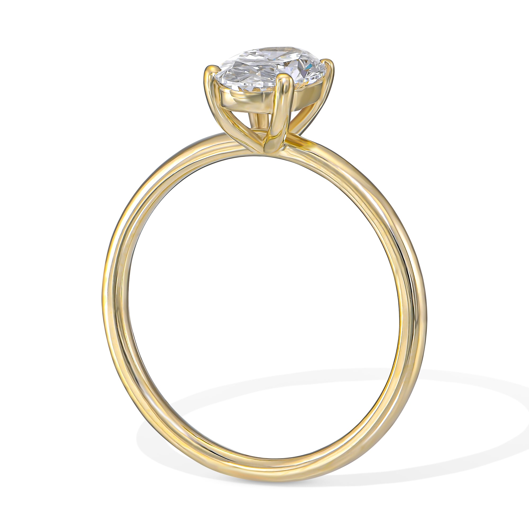 טבעת יהלום אובל "אריאנה" זהב צהוב