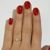 טבעת זהב צהוב 14 קראט עם יהלום אשר קאט – יהלום מעבדה אלגנטי