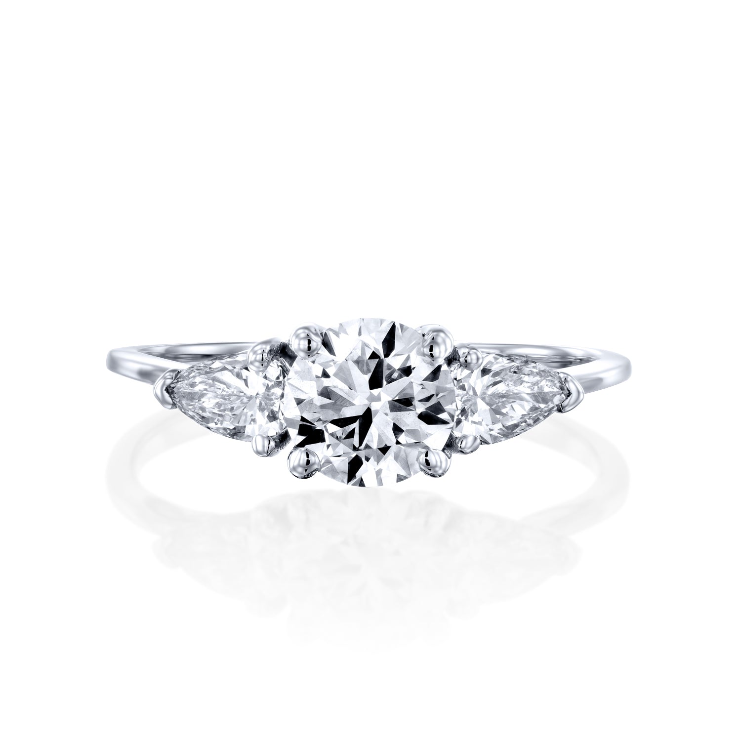 טבעת יהלומים "גלוריה" זהב לבן