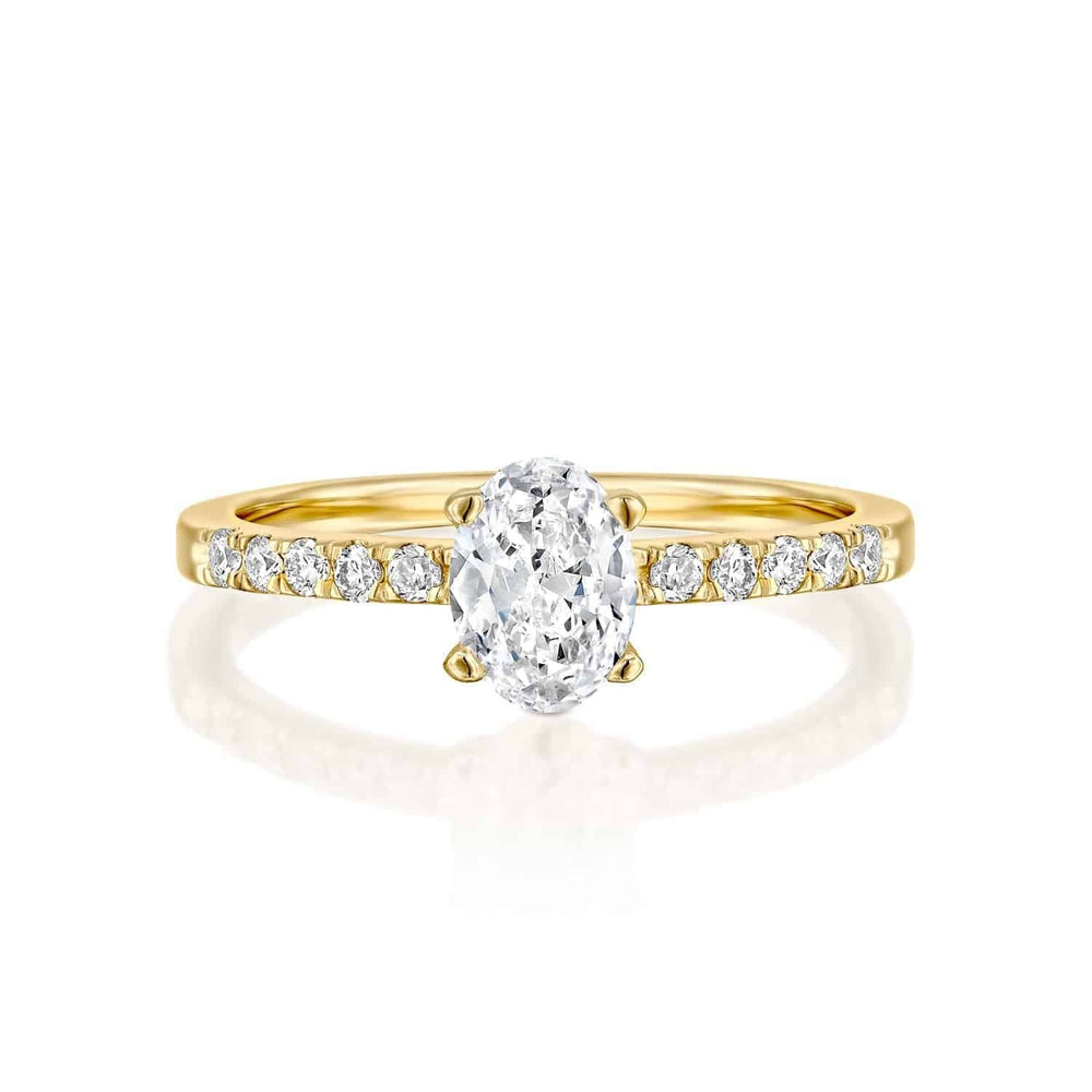 טבעת אירוסין "בלה" אובל זהב צהוב