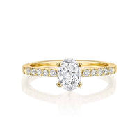 טבעת אירוסין "בלה" אובל זהב צהוב