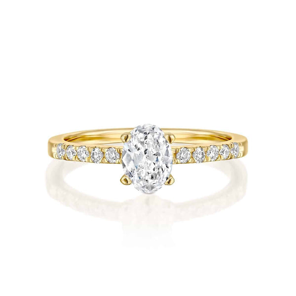 טבעת אירוסין "בלה" אובל זהב צהוב