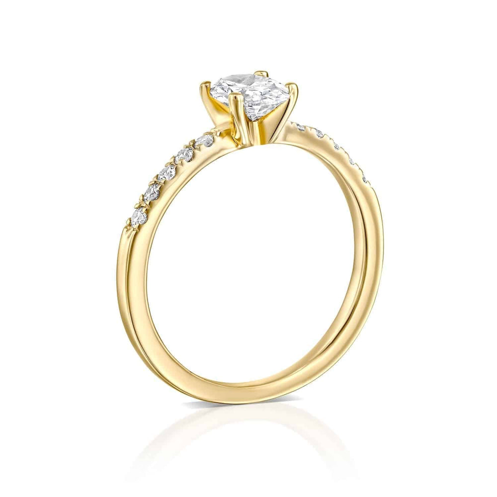 טבעת אירוסין "בלה" אובל זהב צהוב